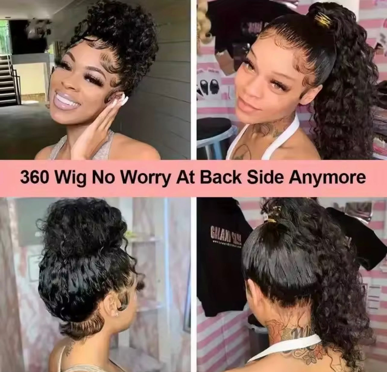 Perruque 360 HD Full Lace en cheveux humains bouclées
