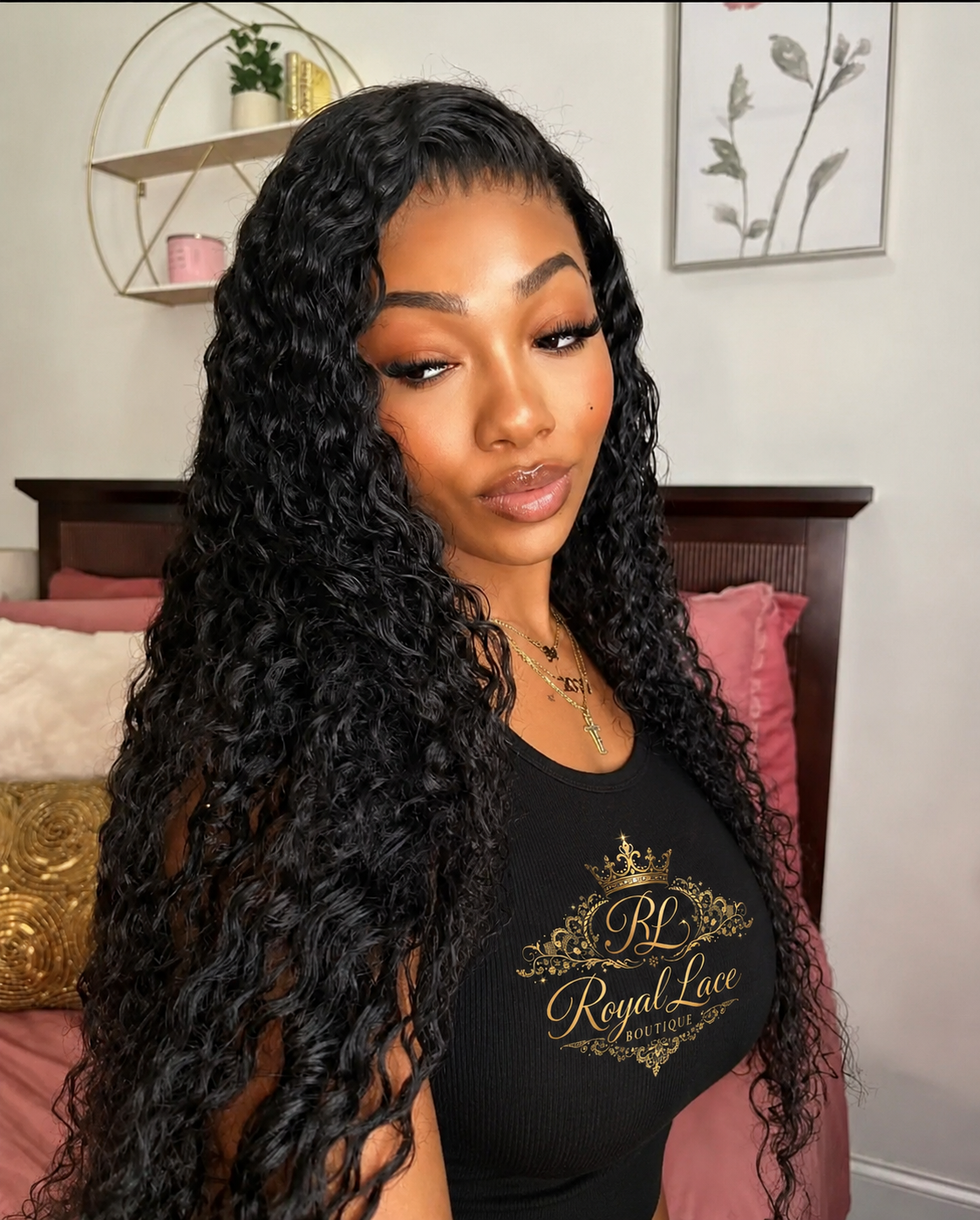 Perruque 360 HD Full Lace en cheveux humains bouclées