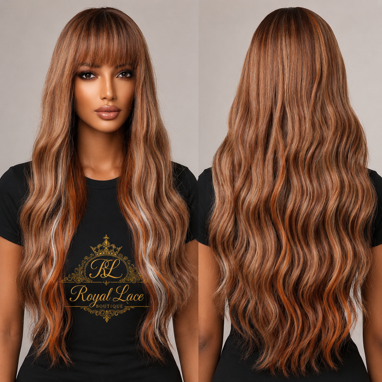 Perruque aux cheveux longs et bouclés