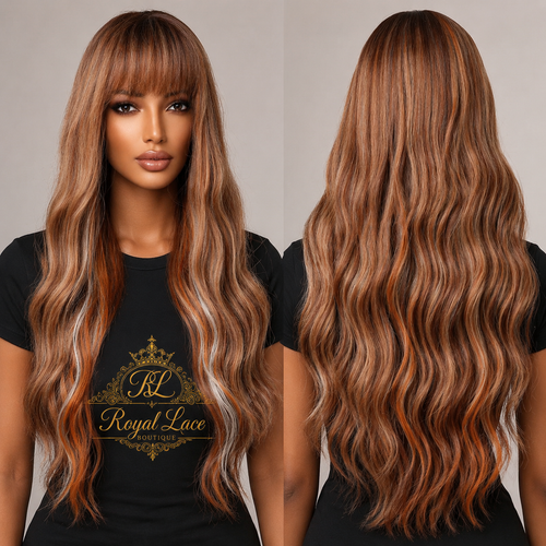 Perruque aux cheveux longs et bouclés
