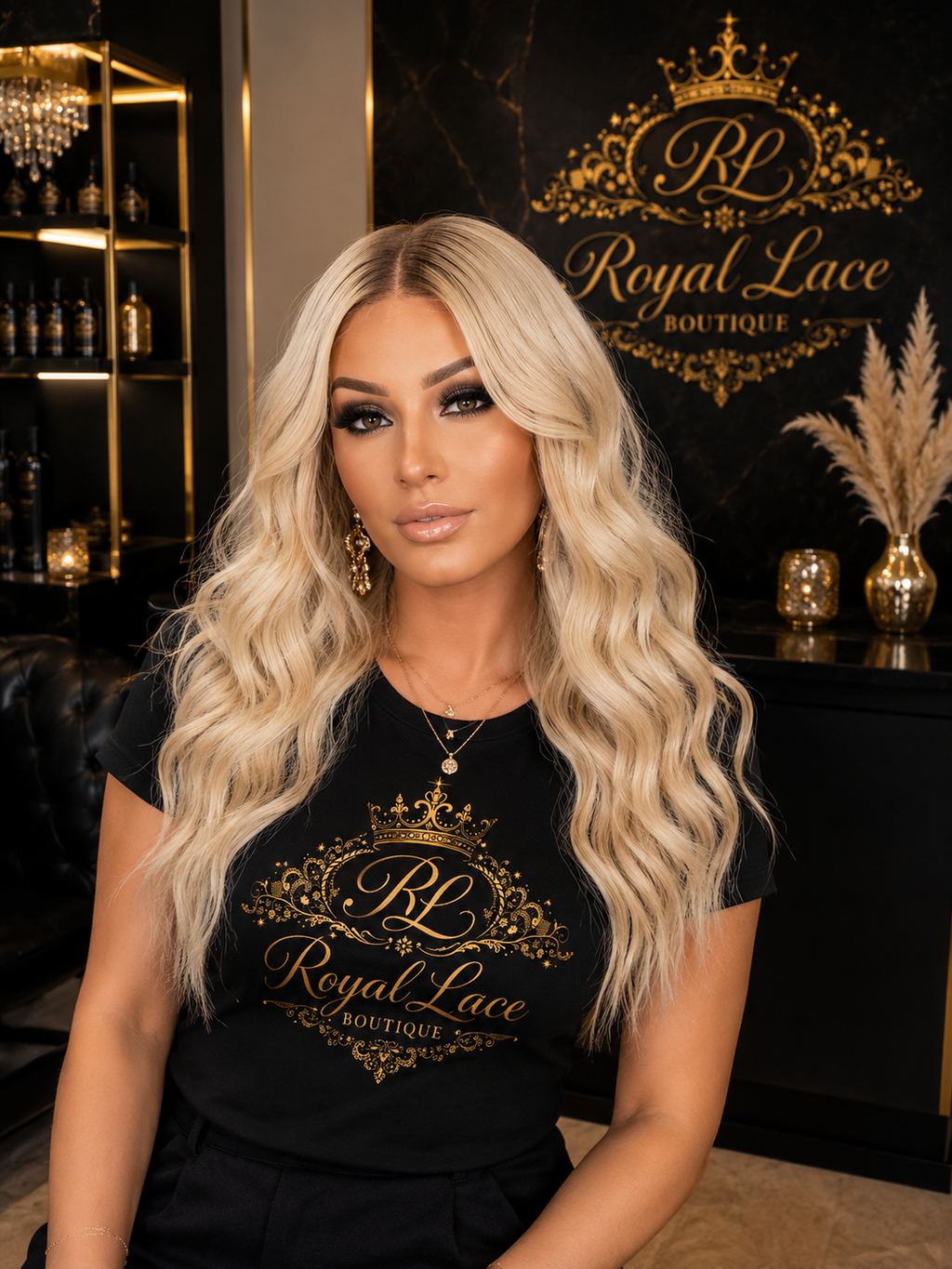 Perruque blonde longue et bouclée