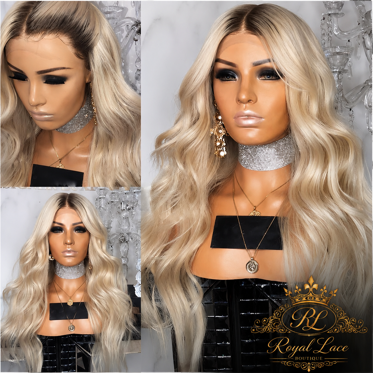 Perruque blonde longue et bouclée