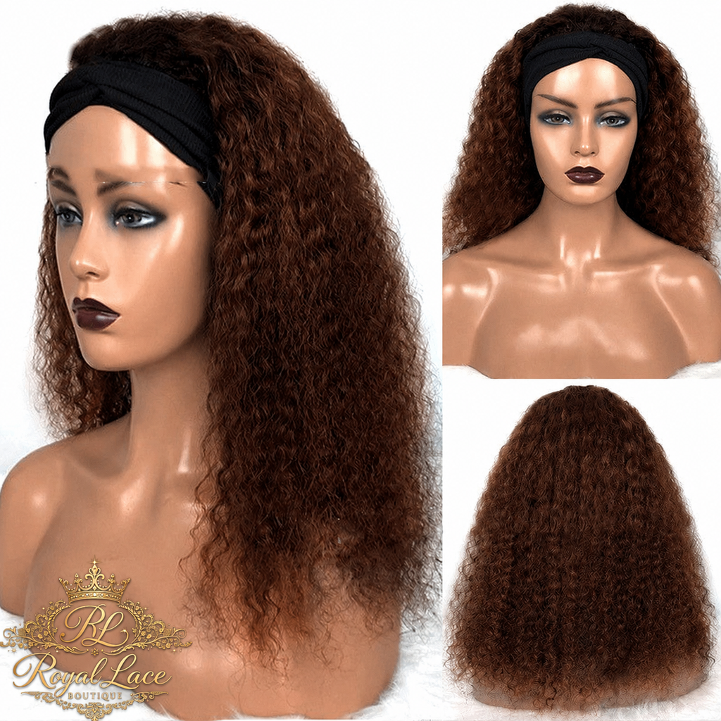 Perruque bouclée Jerry en cheveux humains naturels avec bandeau