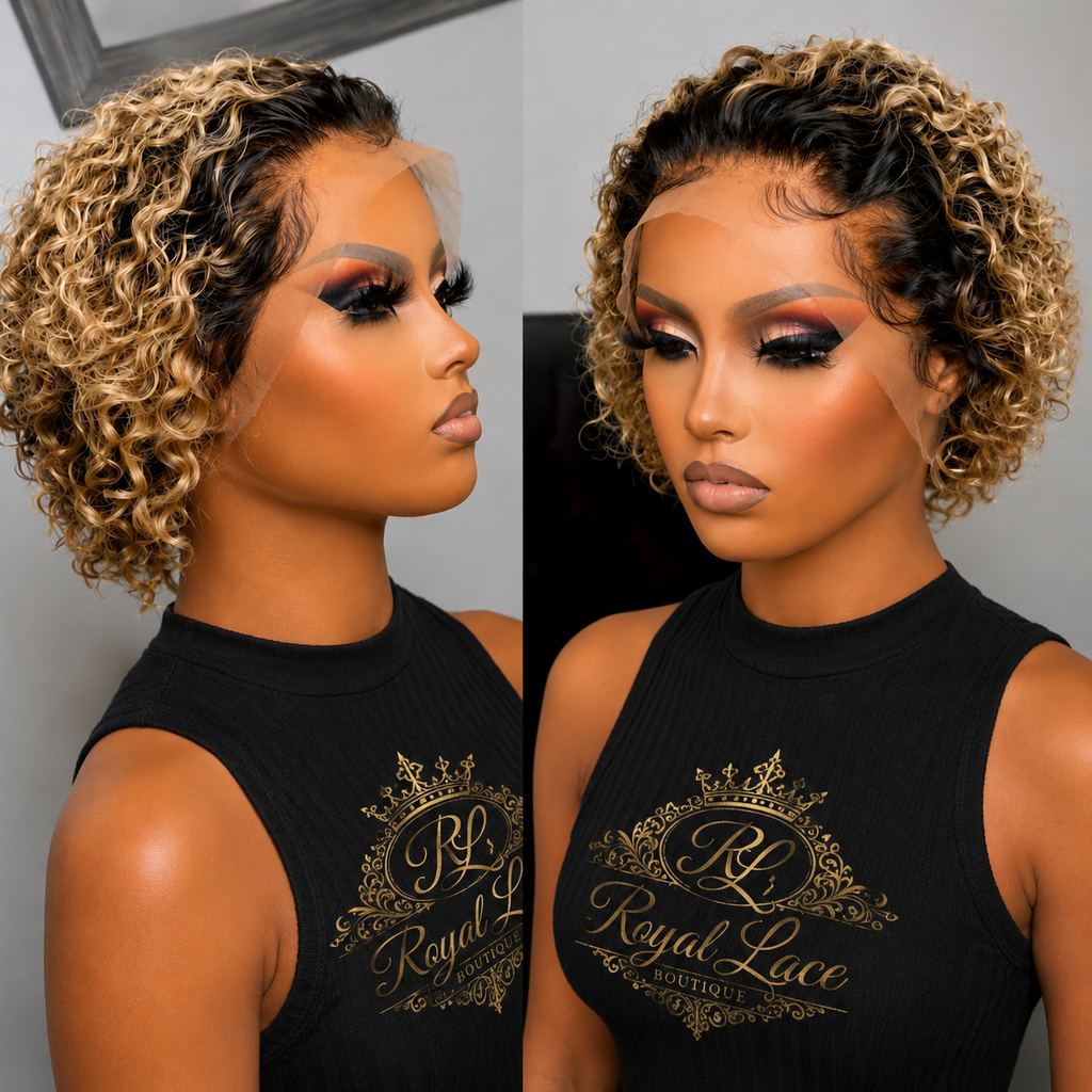 Perruque Pixie Cut en cheveux humains avec lace front