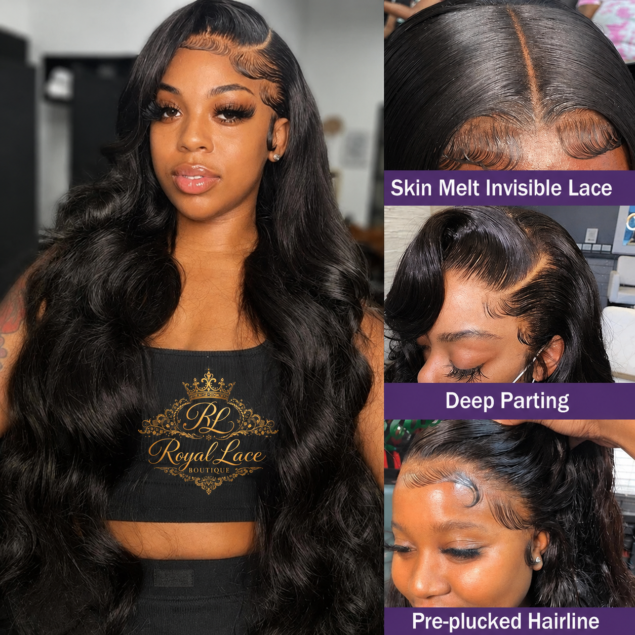 Perruques Body Wave en cheveux humains, 30 à 40 pouces