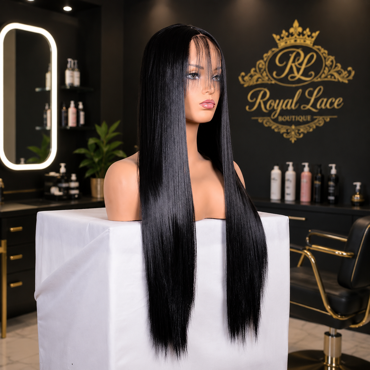 Perruque Style lisse en cheveux humains avec lace front