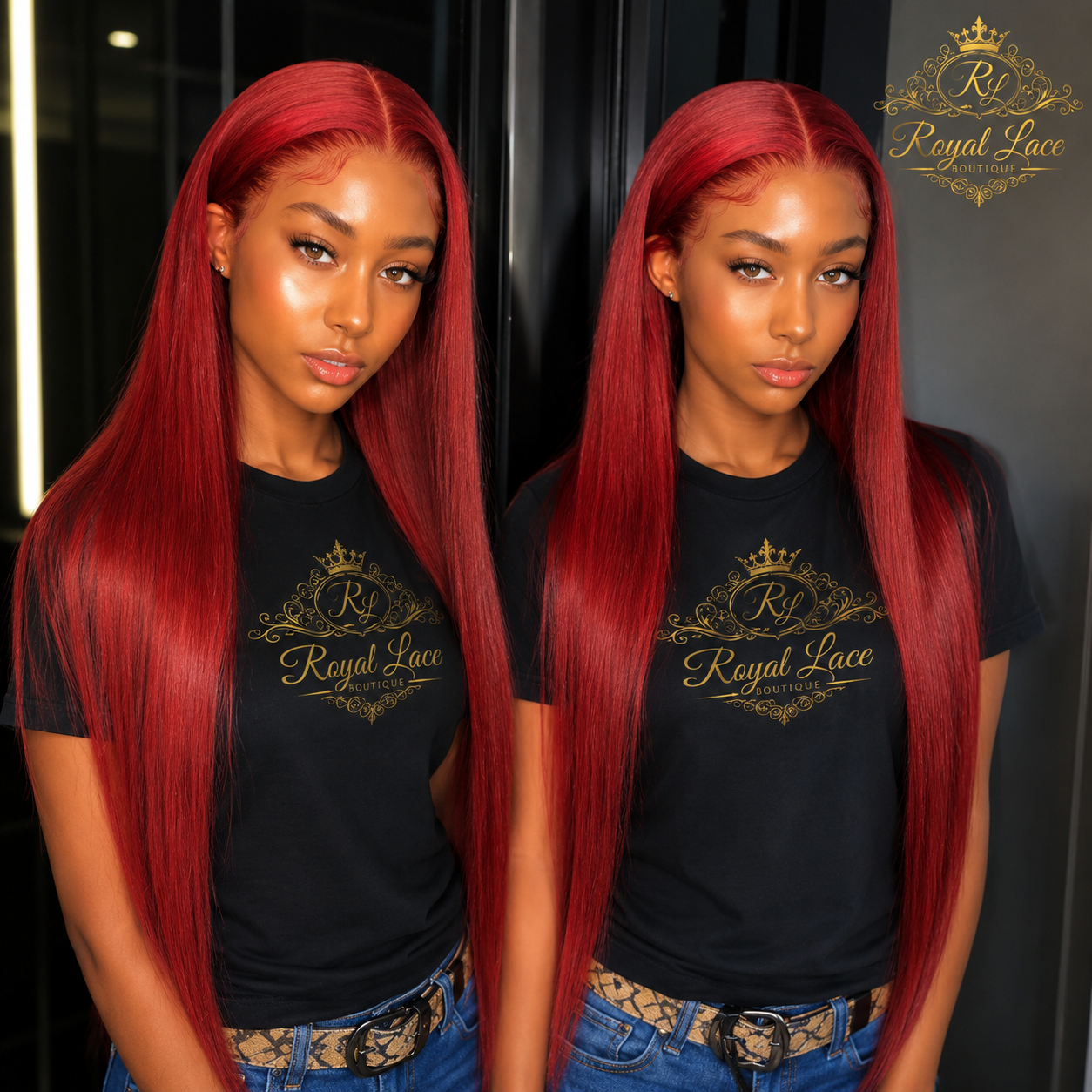 Perruque en cheveux humains rouges avec lace frontale 99J 360