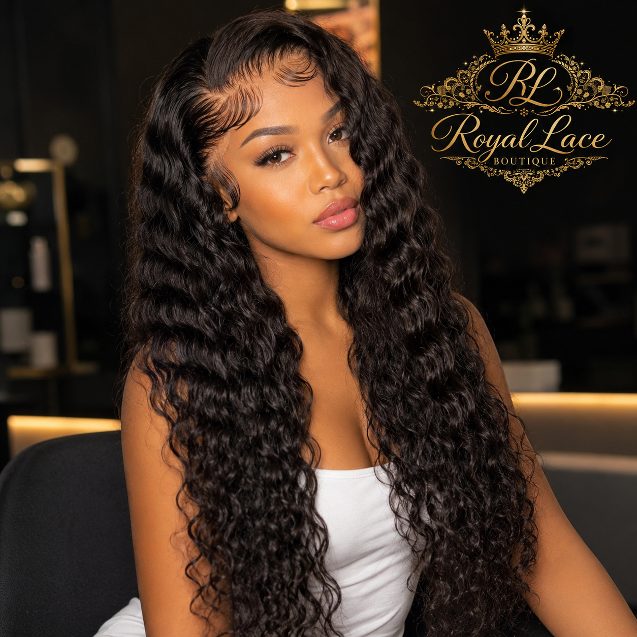 Perruque en cheveux humains ondulés profonds avec lace frontale transparente HD 13x4, densité 200%