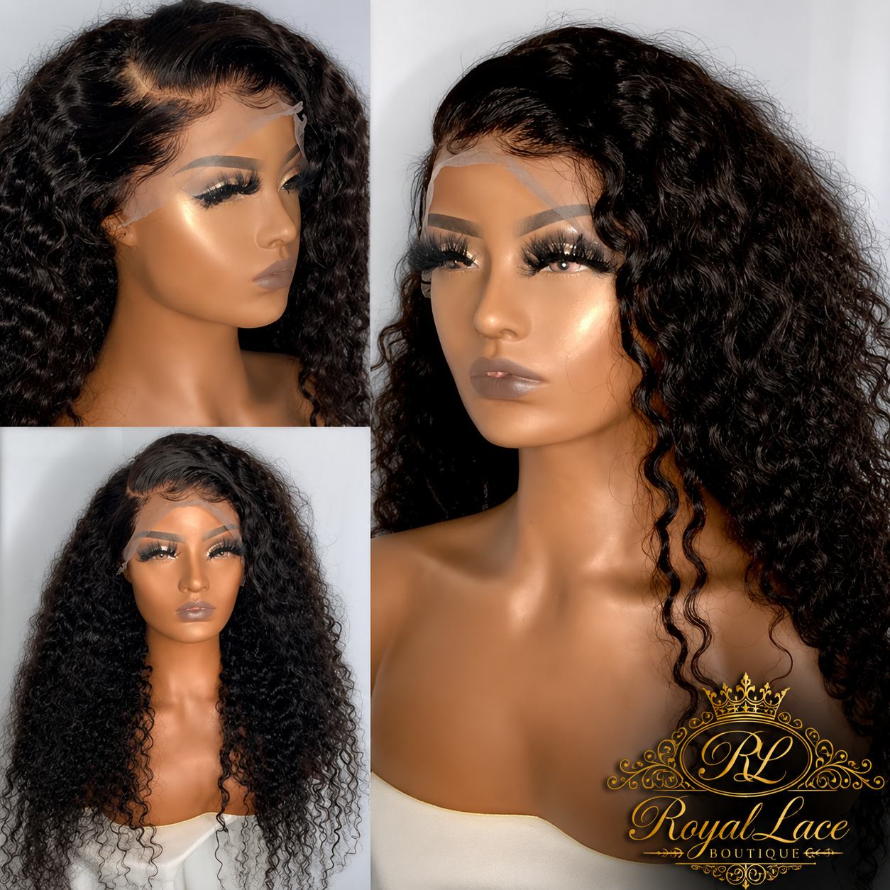 Perruque en cheveux humains ondulés profonds avec lace frontale transparente HD 13x4, densité 200%