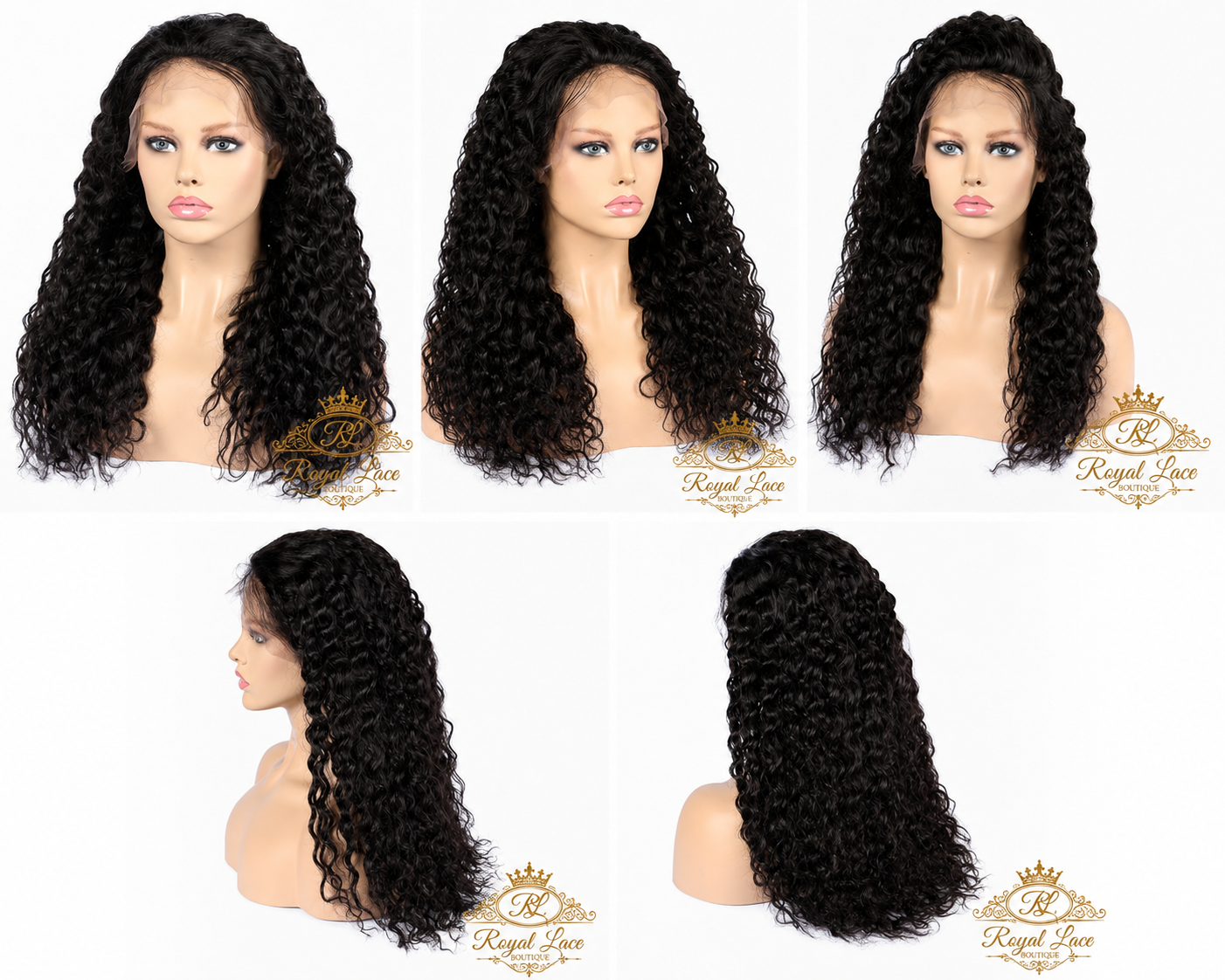 Perruque en cheveux humains ondulés profonds avec lace frontale transparente HD 13x4, densité 200%