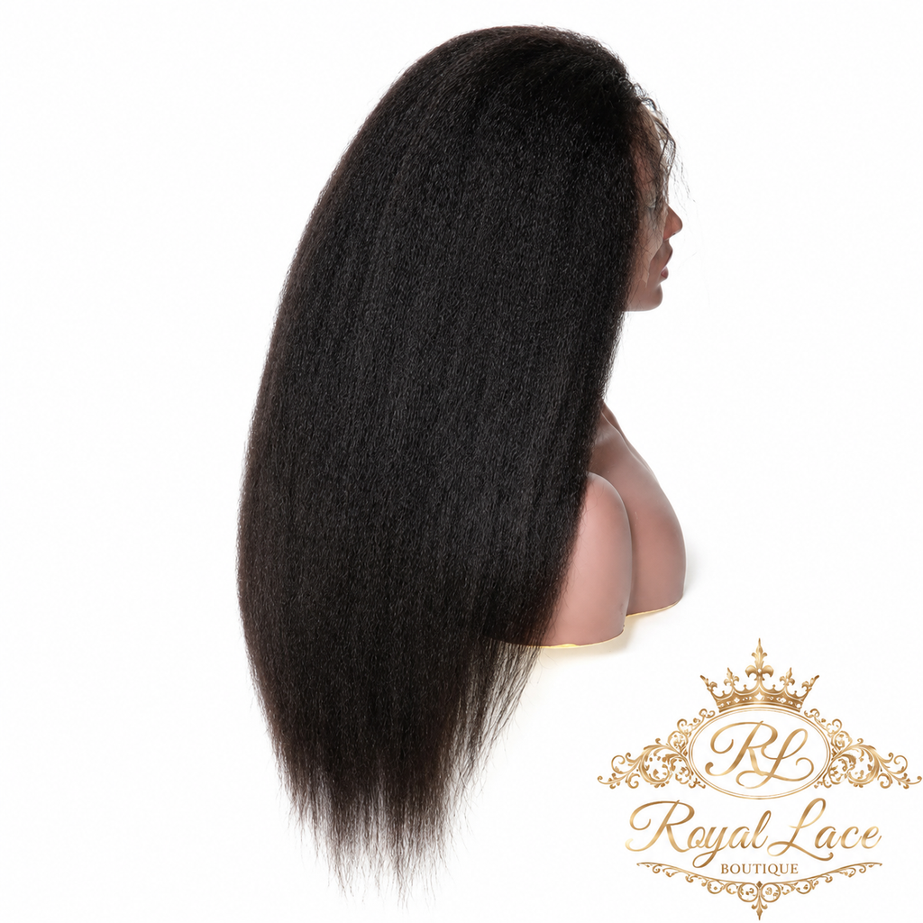 13x4 HD Transparent Lace Frontal Kinky Straight Human Hair Wigs 200% D