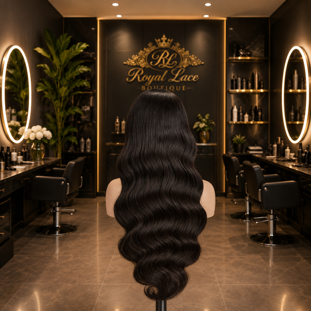 Perruque brésilienne ondulée avec frange, Human hair