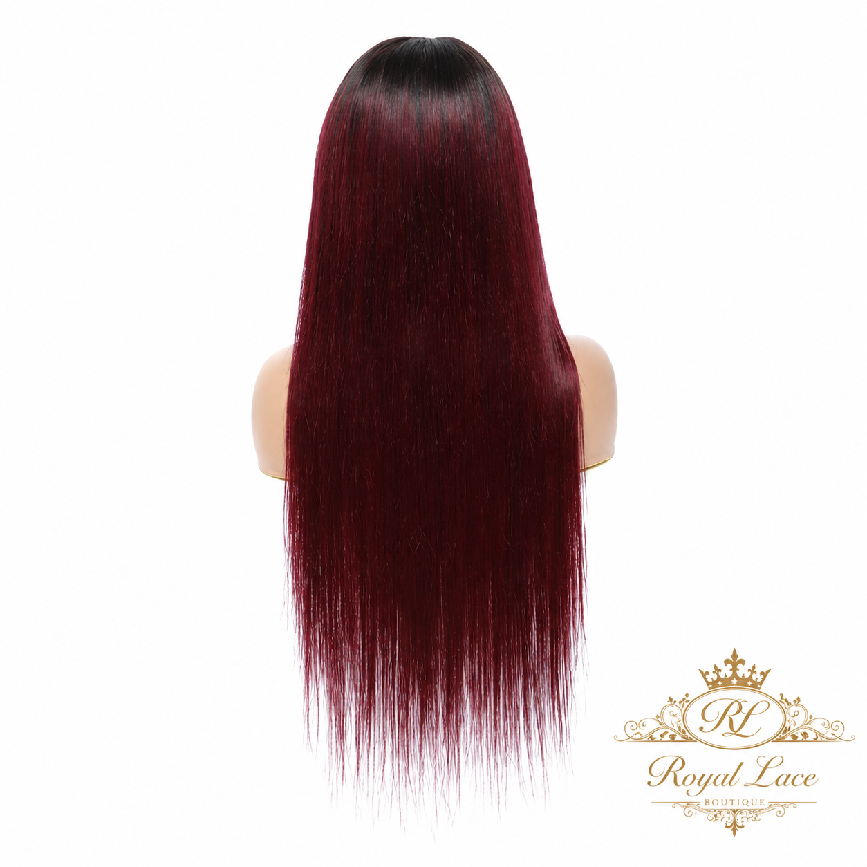 Perruque brésilienne lisse en cheveux humains avec frange #1B/99J, #99J Perruque sans colle
