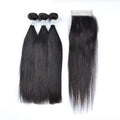 Trois boules de Tissage et closure cheveux naturels lisses