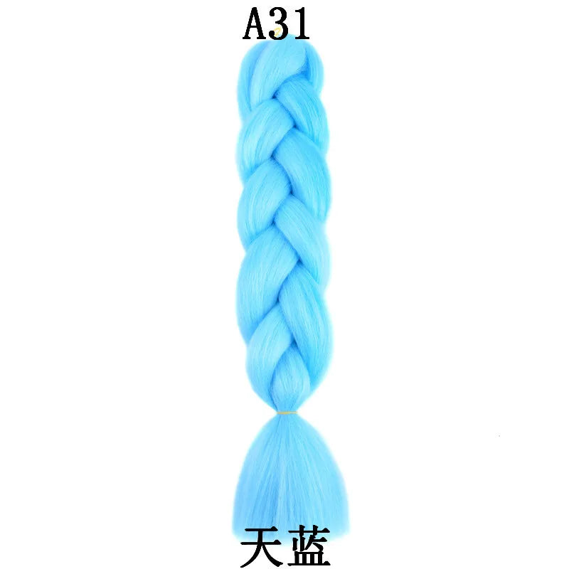 Extensions de cheveux synthétiques à tresser de 61 cm (24 pouces) et 100 g