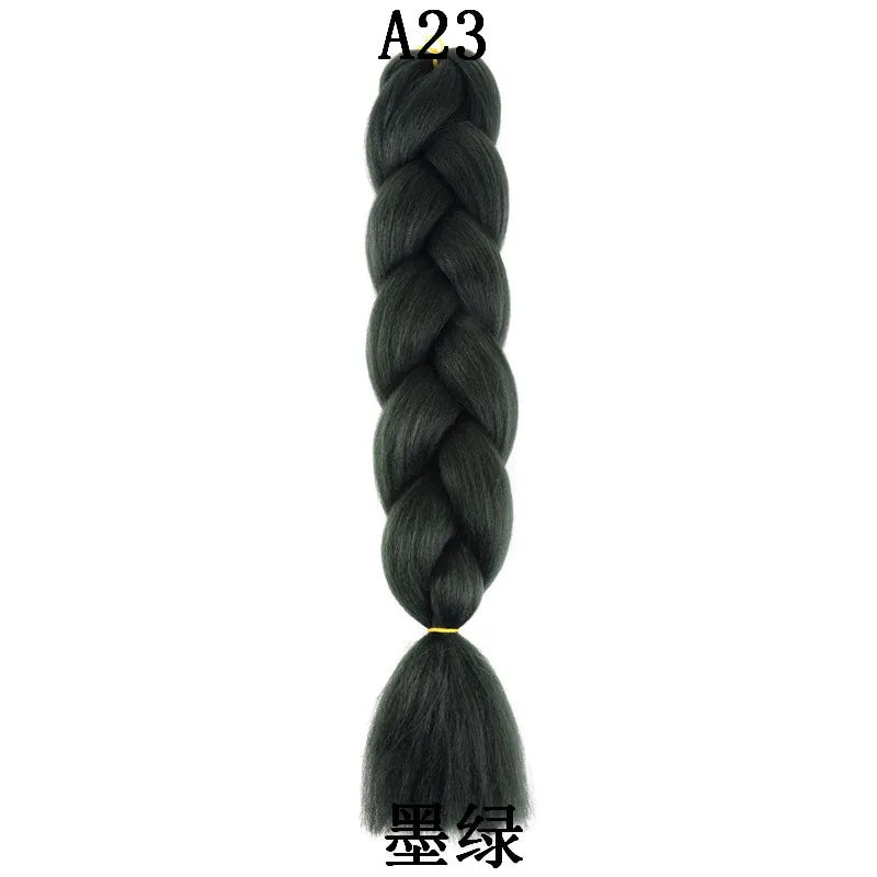 Extensions de cheveux synthétiques à tresser de 61 cm (24 pouces) et 100 g