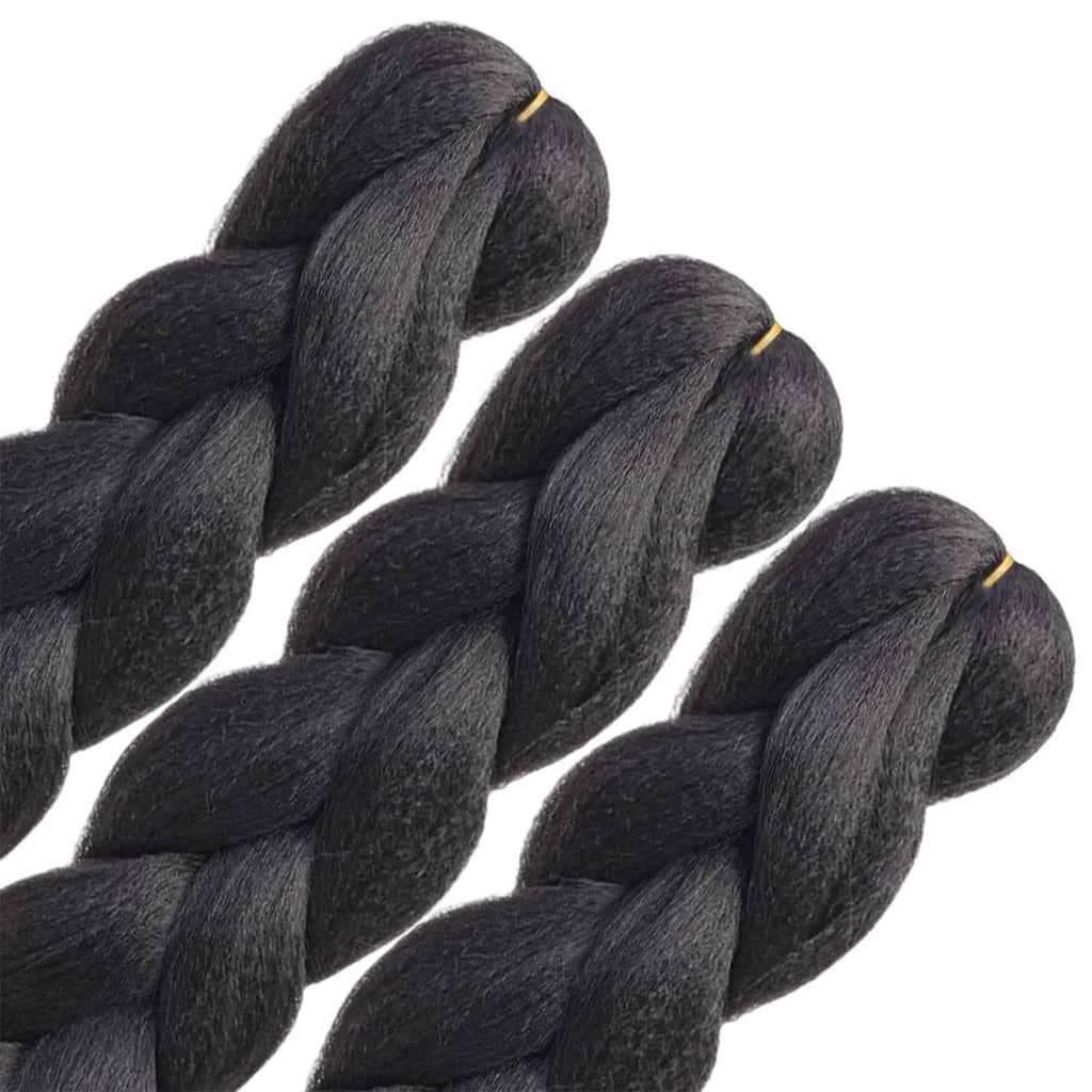 Extensions de cheveux synthétiques à tresser de 61 cm (24 pouces) et 100 g