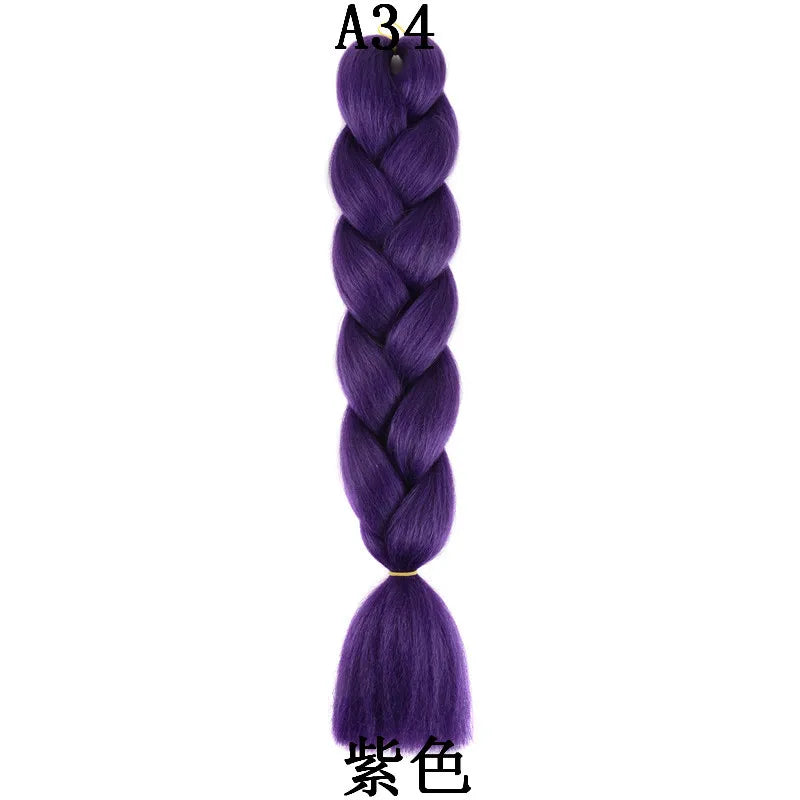 Extensions de cheveux synthétiques à tresser de 61 cm (24 pouces) et 100 g