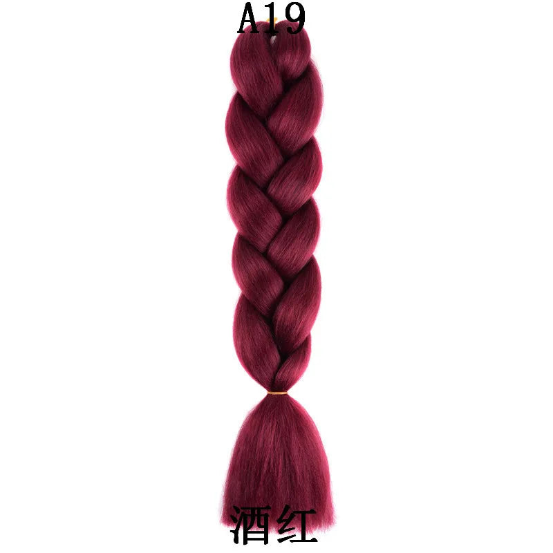 Extensions de cheveux synthétiques à tresser de 61 cm (24 pouces) et 100 g