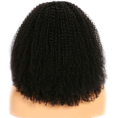 Perruque brésilienne 13x4 afro crépue bouclée avec lace front en cheveux humains