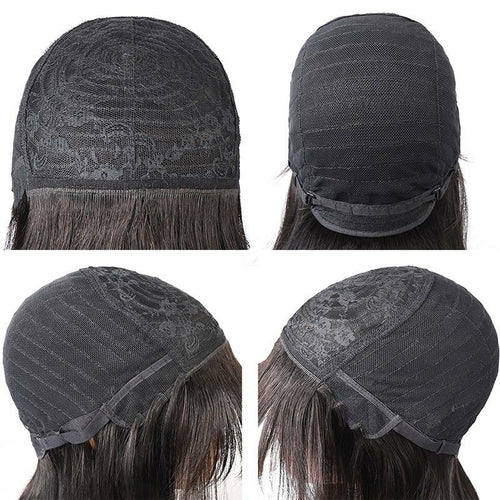 Perruque brésilienne ondulée avec frange, Human hair