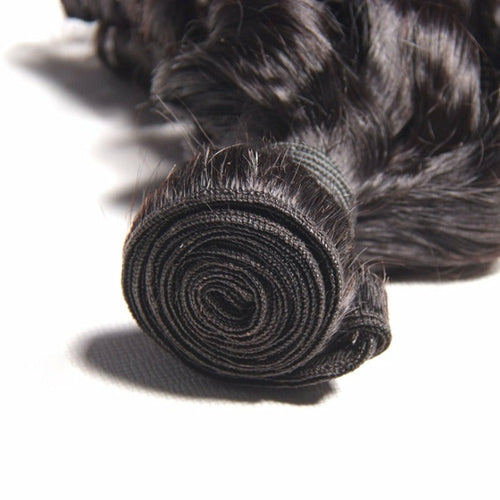 Tissage de cheveux humains brésiliens de qualité 10A, 3/4 pouces, avec fermeture 4x4.