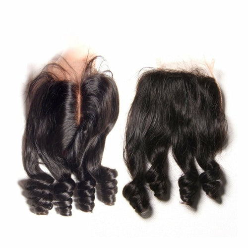 Tissage de cheveux humains brésiliens de qualité 10A, 3/4 pouces, avec fermeture 4x4.