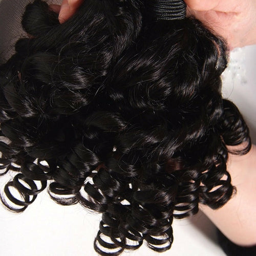 Tissage de cheveux humains brésiliens de qualité 10A, 3/4 pouces, avec fermeture 4x4.