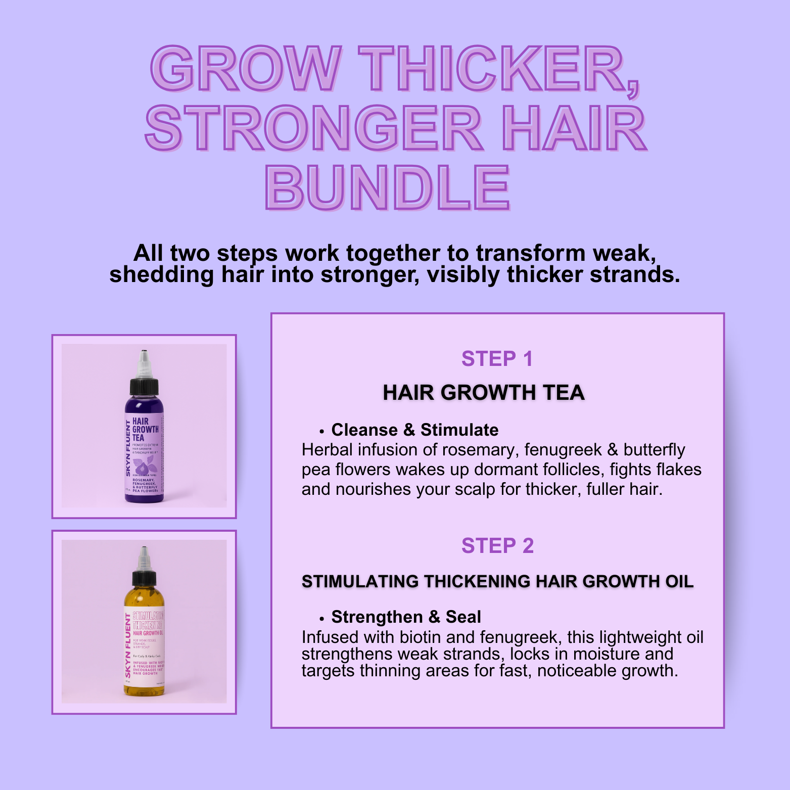 Lot de soins pour des cheveux afro. Pour des cheveux plus épais et plus forts | Croissance rapide